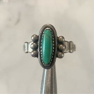 VTG bell Trading Post Turquoise Sterling Silver Ring Size 5.75